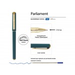 Ручка пластиковая шариковая Parliament, 0,7 мм, синие чернила, зеленый/золотистый