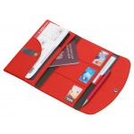 Органайзер для документов на кнопке с отделением для купюр и ручки, упаковка в индивидуальный пакет, красный/серый