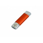 USB-флешка на 16 Гб.c дополнительным разъемом Micro USB, оранжевый