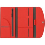 Органайзер для документов на кнопке с отделением для купюр и ручки, упаковка в индивидуальный пакет, красный/серый