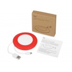 Беспроводное зарядное устройство со встроенным кабелем 2-в-1 Disc, красный