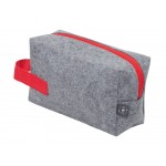 Косметичка из РПЕТ фетра с ручкой Felt, серый с красным