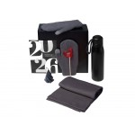 Подарочный набор с варежками, шарфом и термосом, серый