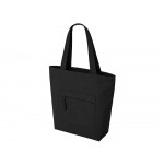 Сумка на молнии Zipper Neo из хлопка 280 г c карманом на молнии спереди, черный