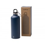 Бутылка LUWAK/ЛЮВАК из переработанной нержавеющей стали с карабином, синий нейви