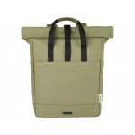 Рюкзак для 15-дюймового ноутбука Joey объемом 15 л из брезента, переработанного по стандарту GRS, со сворачивающимся верхом, оливковый