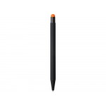Резиновая шариковая ручка-стилус Dax, черный/оранжевый