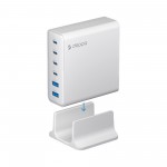 Зарядная станция 4xUSB Type-C, 2xUSB, PD, QC, 160Вт, белый, Deppa