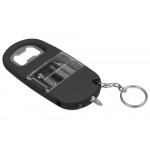 Брелок-открывалка с отвертками и фонариком Uni, софт-тач, черный (Р)