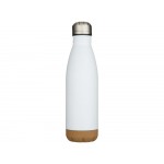 Бутылка для воды Cove из нержавеющей стали с двойными стенками и вакуумной изоляцией, объемом 500 мл, с пробковыми деталями - Белый