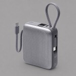 Внешний АКБ NRG Turbo Cable 10000 mAh, 22,5Вт, графит, Deppa