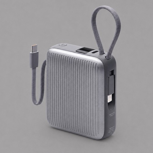 Внешний АКБ NRG Turbo Cable 10000 mAh, 22,5Вт, графит, Deppa
