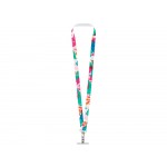 Ланъярд 2 см под сублимацию с 2-мя трендовыми карабинами и металлическим держателем для телефона, серебристый