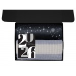 Подарочный набор c пледом, термосом, свечой и миндалем, оранжевый