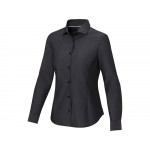 Cuprite Женская рубашка с длинным рукавом, изготовленная из натуральных материалов, которые отвечают стандарту GOTS - сплошной черный
