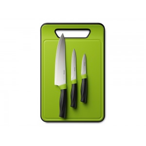 Набор из 3 ножей с пластиковой разделочной доской, NADOBA, серия OLIVIA