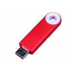 USB-флешка промо на 128 Гб прямоугольной формы, выдвижной механизм, белый