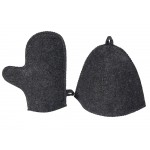 Банный набор из шапки и рукавицы Renew, серый