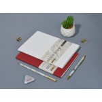 Тетрадь с каменной бумагой А5 Carrara 40 л., линейка, белый