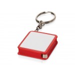 Брелок-рулетка, 1 м., белый/красный