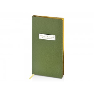 Еженедельник недатированный А6 Verde с нашивкой, зеленый