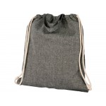 Рюкзак со шнурком Pheebs из 150 г/м2 переработанного хлопка, черный меланж