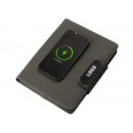 Подарочный набор металлическая ручка и блокнот А5 Twilight  со светящимся логотипом и пауэрбэнком