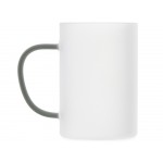 Стеклянная матовая кружка Акцент с цветной ручкой для сублимации, черный