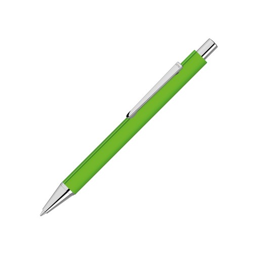 Ручка шариковая металлическая Pyra soft-touch с зеркальной гравировкой, зеленое яблоко