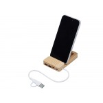 USB хаб Memo, 2*USB, 2*Type C, бамбук