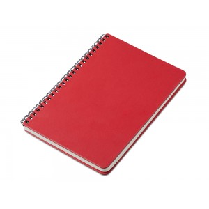 Блокнот А5 Dante из искусственной кожи на спирали, темно-красный