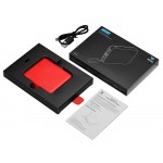 Внешний аккумулятор со встроенным кабелем USB-C Дэнси, 5000 мАч, красный