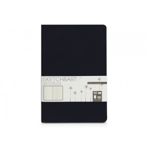 Скетчбук Sketch & Art в твердом переплете 143х216 мм, 100 л. черной бумаги 100 г/м2, черный