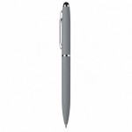 Ручка металлическая шариковая Глори Софт soft-touch, серый