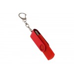 USB-флешка на 8 Гб 2 в 1 поворотный механизм, c дополнительным разъемом Type-C с одноцветным металлическим клипом, красный