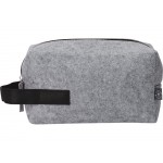 Косметичка из РПЕТ фетра с ручкой Felt, серый с черным