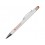 Ручка металлическая шариковая Flowery со стилусом и цветным зеркальным слоем, белый/оранжевый (Р)