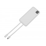 Внешний аккумулятор со встроенными кабелями Фрэйм, 10000мач, белый