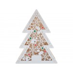 Шкатулка из фанеры в виде елки Firytale , серебристая