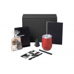 Подарочный набор c термокружкой, блокнотом, ручкой и свечкой, красный