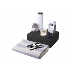 Подарочный набор c пледом, термосом, свечой и миндалем, белый