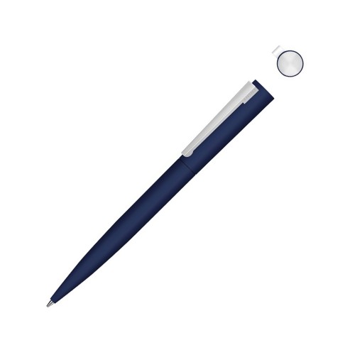 Металлическая шариковая ручка soft touch Brush gum, темно-синий
