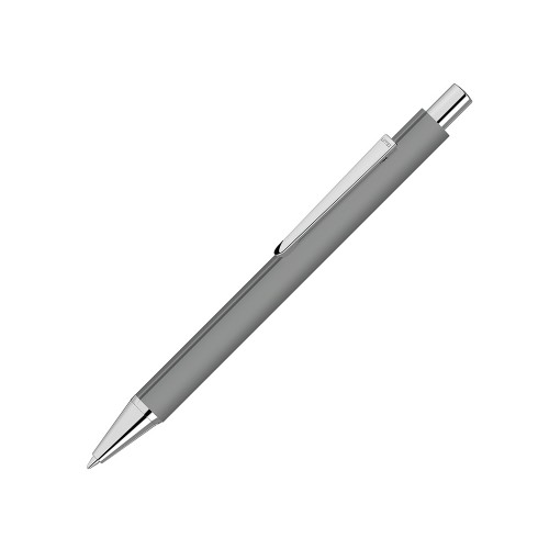 Ручка шариковая металлическая Pyra soft-touch с зеркальной гравировкой, серый