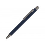 Ручка шариковая UMA STRAIGHT GUM soft-touch, с зеркальной гравировкой, темно синий