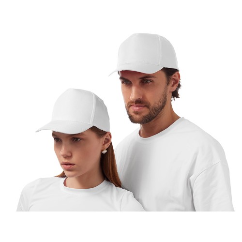 Бейсболка Poly 5-ти панельная 120 гр, белый (P)