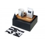 Подарочный набор с кружкой, подносом, свечой и чаем, белый