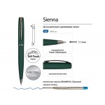 Ручка металлическая шариковая Sienna, софт-тач, 1.0 мм, зеленый