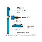 Ручка пластиковая шариковая Monaco, 0,5мм, синие чернила, бирюзовый