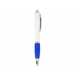 Ручка пластиковая шариковая CARREL с антибактериальным покрытием, белый/королевский синий