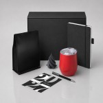 Подарочный набор Re:Start с термокружкой, кофе и блокнотом, красный